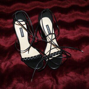 Nine West braided black heels